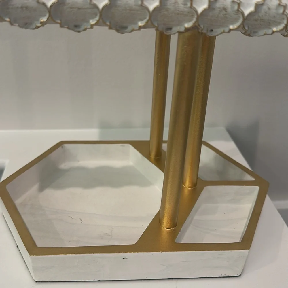 Three Tier Wooden Necklace Bracelet Display Stand Jewelry Holder Organizer - Picture 3 of 4